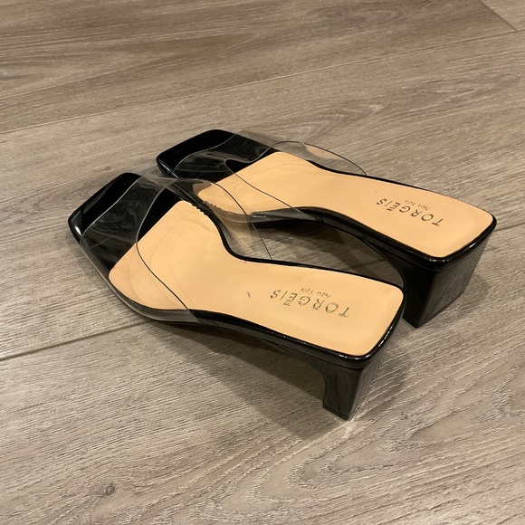 TORGEIS Amzryllis Sandal Black Clear Size 8 NWOT - Picture 4 of 9